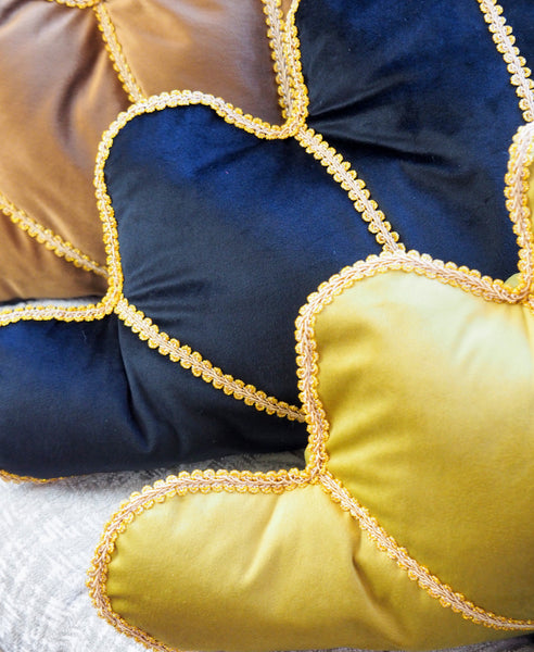 Gold Lace Sunburst Shell Pillow Maia Homes