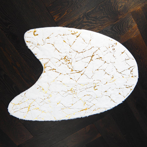 maia homes gold gilded abstract artist palette rug