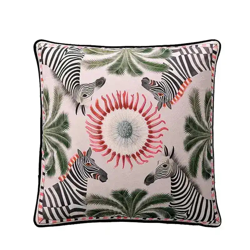 Zebra Fantasy Velvet Throw Pillow Cover