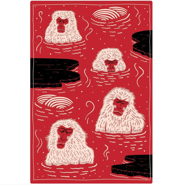 Swimming Monkey Red Hand Tufted Wool Rug