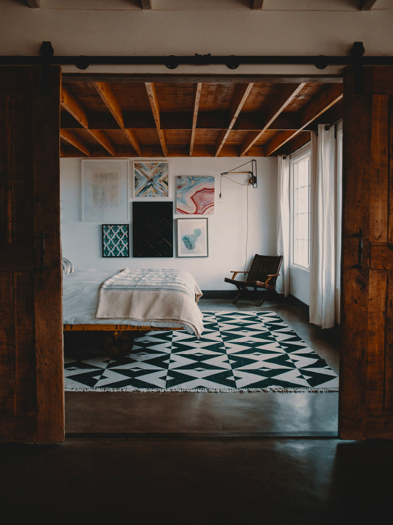 Maia homes hand made rugs checker rug bedroom rug