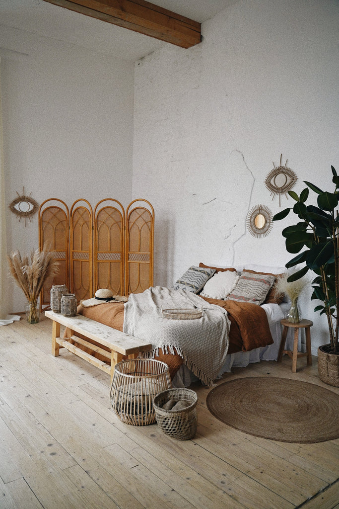 Boho Style Living Space Bedroom with Divider