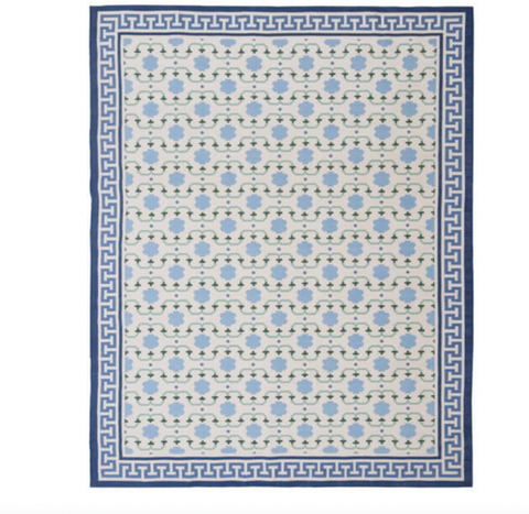 Skyler Vegetable Dyed Indian Dhurrie Reversible Cotton Rug