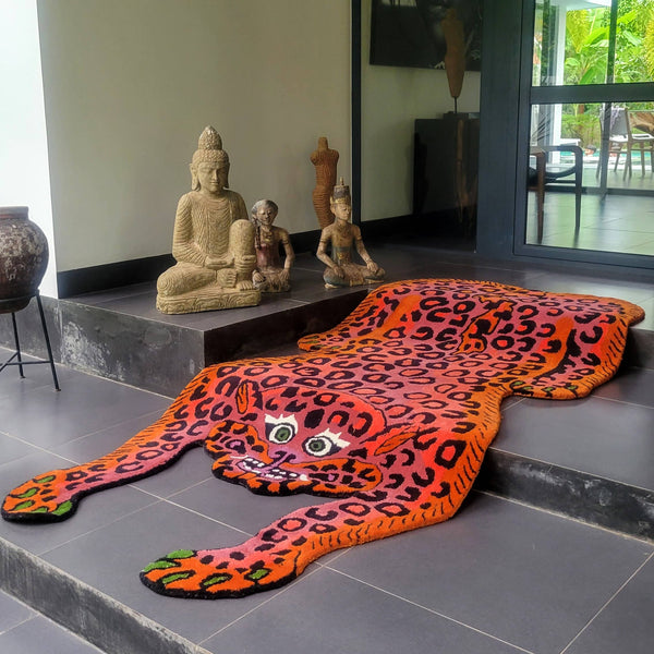 orange tiger rug yogi style for living room