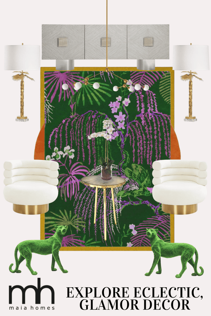 animal and asian inspired glam decor