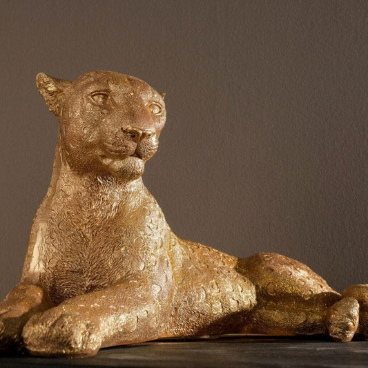 Gold Leopard Statue