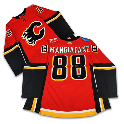 PRO-46 ANDREW MANGIAPANE CALGARY FLAMES ADIDAS AUTHENTIC CLIMALITE HOCKEY  JERSEY