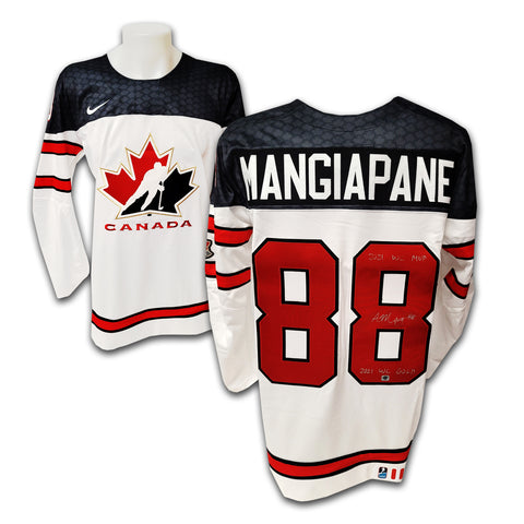 Andrew Mangiapane 21'22 White Calgary Flames Photomatched Set 3 Playoffs Game  Worn Jersey