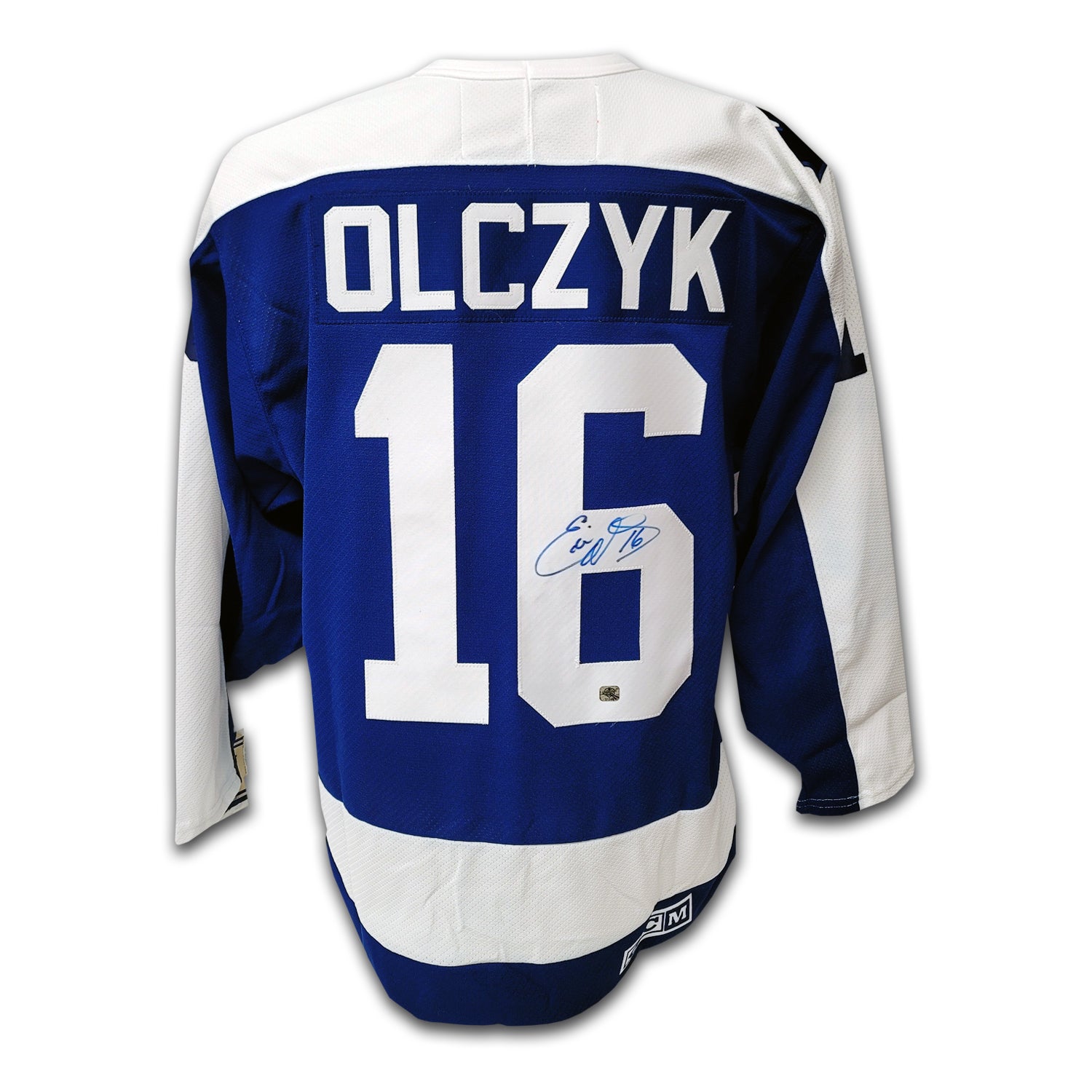 Eddie Olczyk Autographed Toronto Maple Leafs Blue CCM Jersey East Coast Sports Collectibles 3