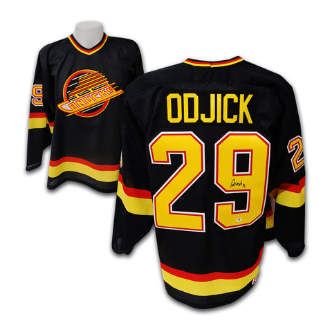 Gino Odjick Signed Vancouver Canucks Adidas Pro Hockey Jersey