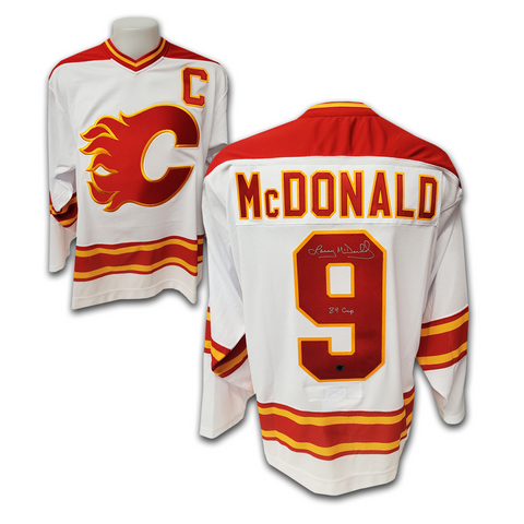 Lanny McDonald Autographed Calgary Flames CCM Jersey w/1989