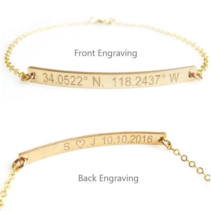 Engraved rose gold or silver bracelet your custom text – Alexa Lane