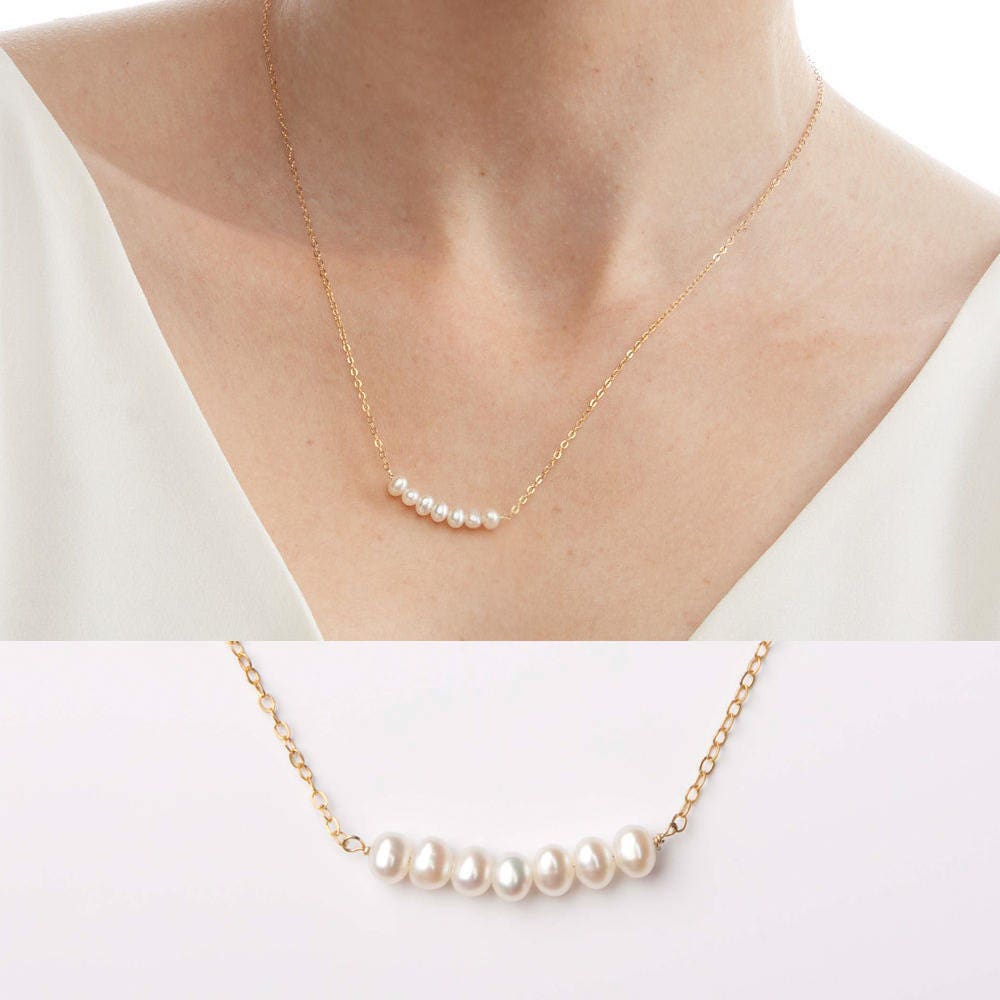 Teardrop PearlBead Necklace|Minimalist Pearl Necklace |Custom Gift for –  TRISPARKLE