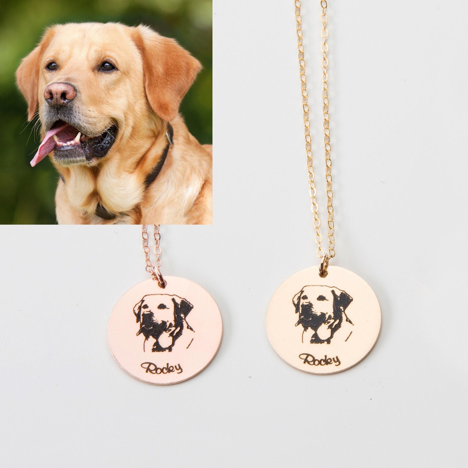 pet portrait pendant