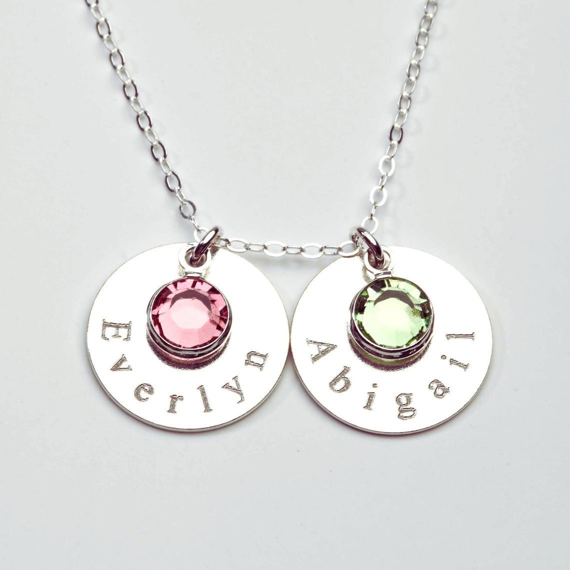 birthstone name necklace for mom