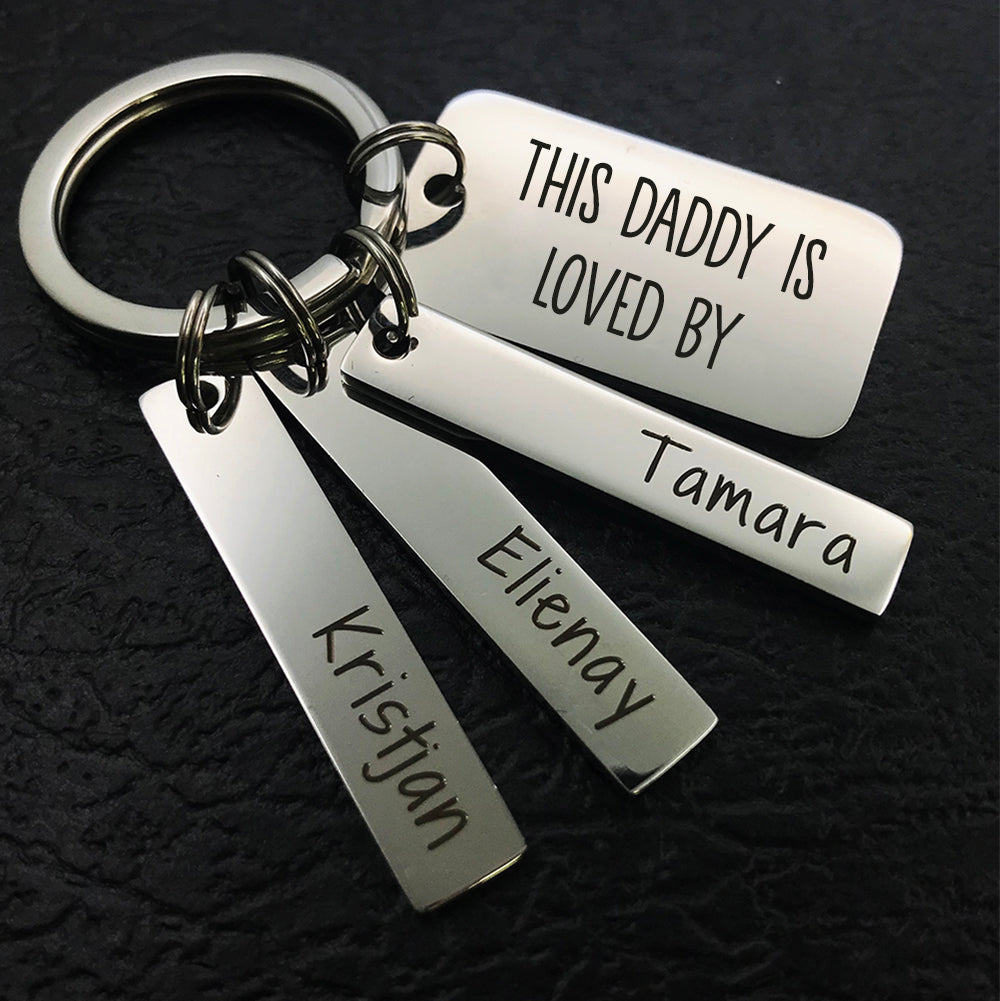 Anavia Fathers Day Gift from Wife - Engraved Keychain - Name Keychain Personalized - Stainless Steel Mens Keychain - Fathers Day for Husband, Adult