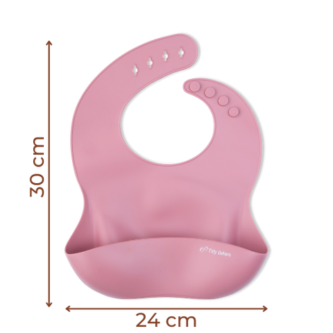 Silicone Baby Mealtime Feeding Bib in Solid Pastel Colours from Tidy Babies