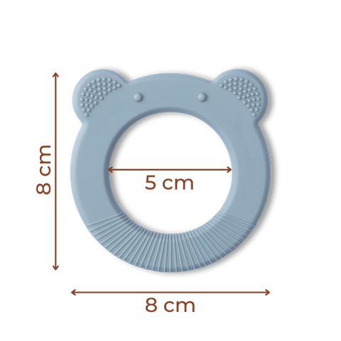 Teddy Bear Baby Silicone Teether - Soothing Ring Teething Chew Toy