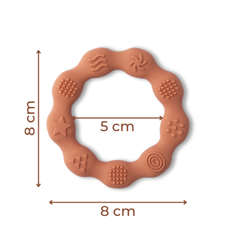 Sensory Ring Baby Silicone Teether - Soothing Round Teething Chew Toy