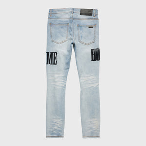 Letterman Denim Black With White Letters – HommeFemmeLA