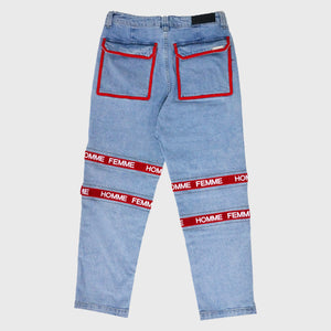 Letterman Denim Blue With Red Letters – HommeFemmeLA