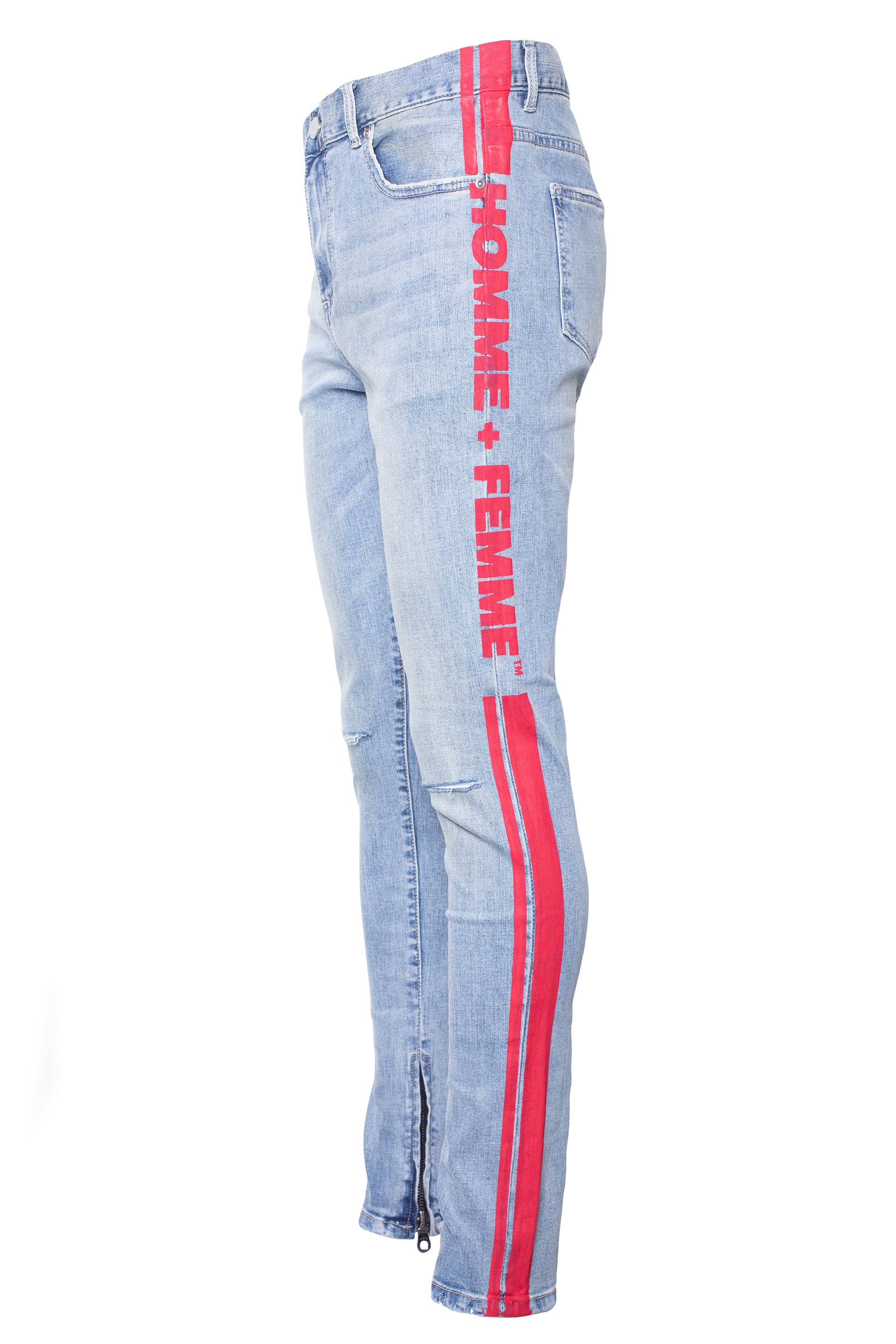 blue and red jeans