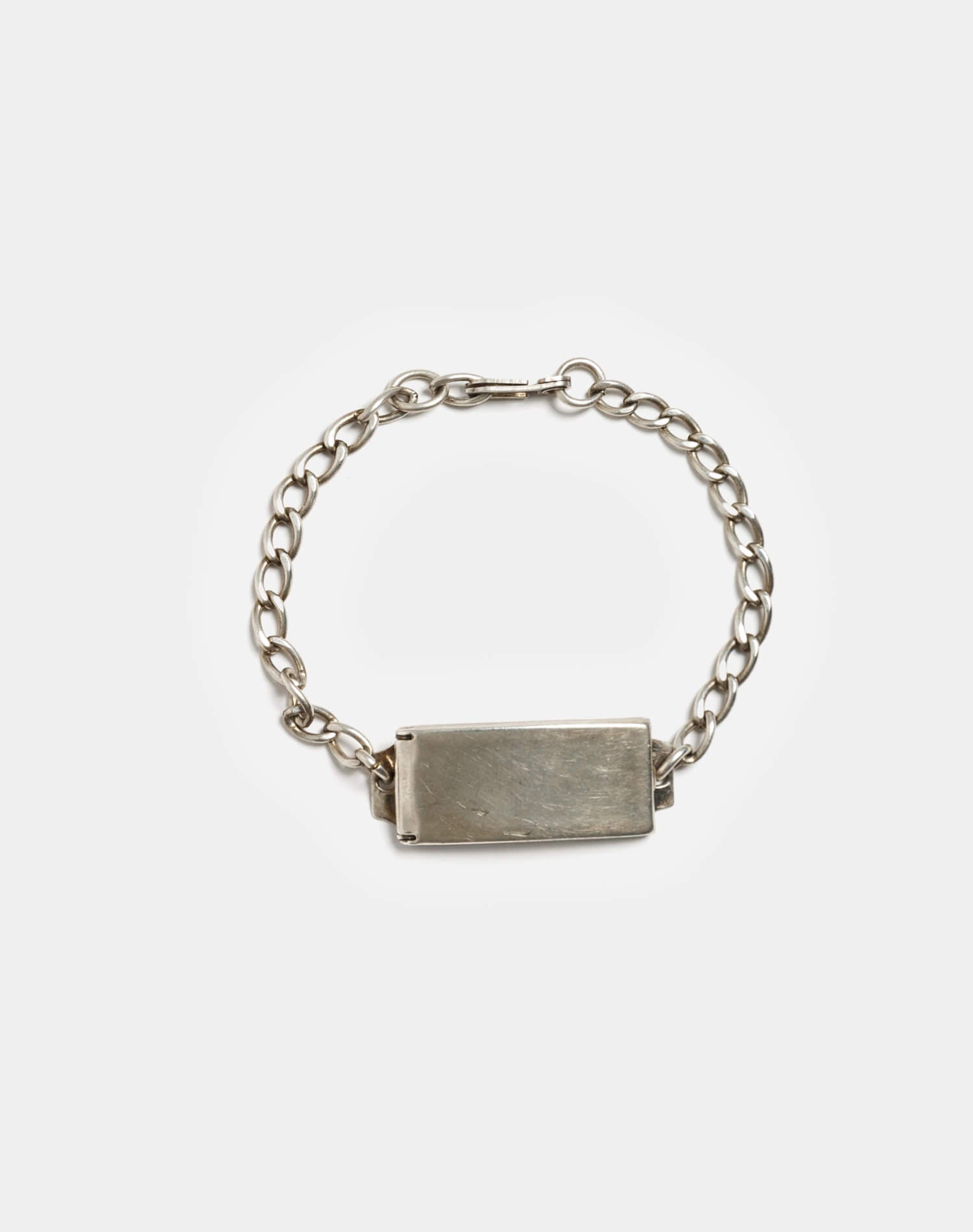 Marketplace 40s Sterling Nameplate Id Bracelet In Gray