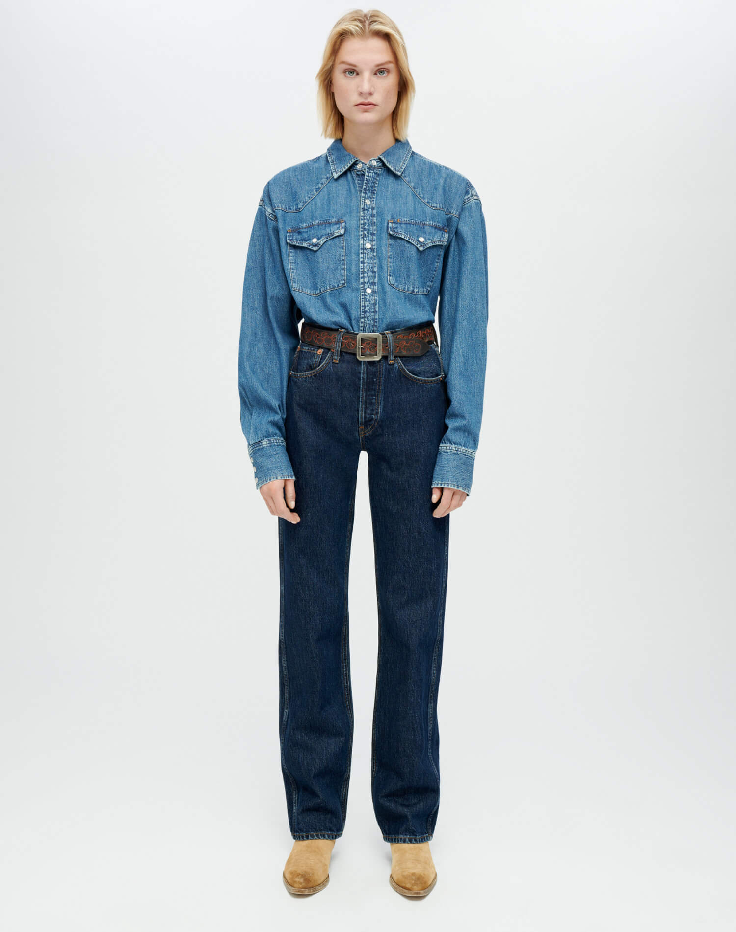 RE/DONE Jeans  High Rise Loose in Worn Blue