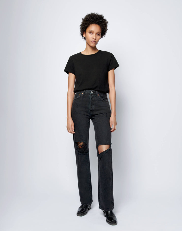 black loose jeans