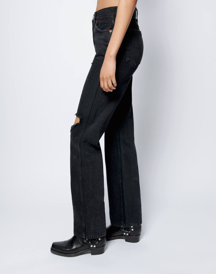 black high waisted loose jeans