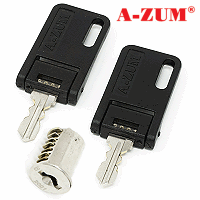 A-ZUM CC2959 [CHROME FINISH LOCK CORE W/ 2 KEYS]