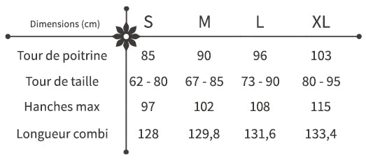 Guide des Taille Combinaison Fleurie Ample