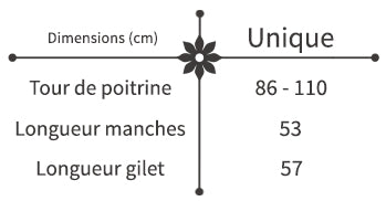 Guide des Tailles Gilet Fleuri Bohème