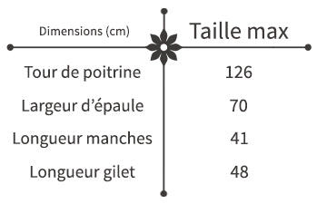 Guide des Taille Gilet Oversize Fleuri