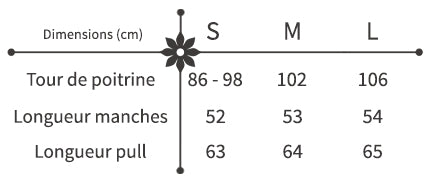 Guide des Tailles Pull Fleuri Blanc