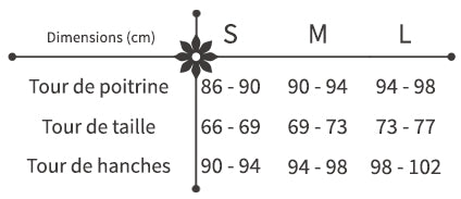 Guide des Tailles Robe Courte avec Voile Fleuri