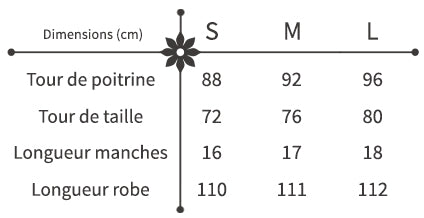 Tailles robe été fleurie mi-longue