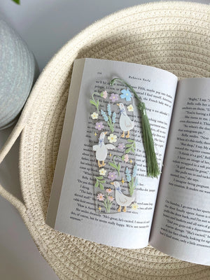 Cottage Core Acrylic Bookmark, Spring Garden Bookmark - The Pink Door Boutique