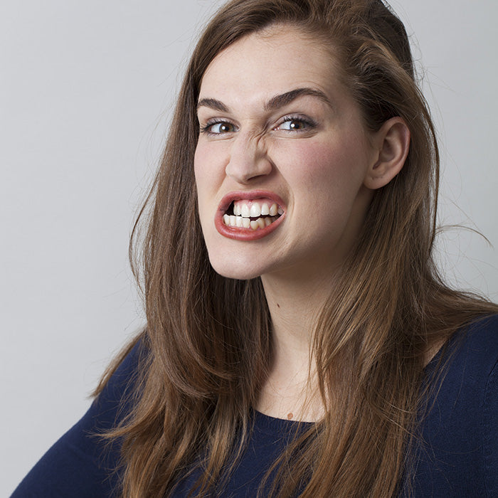 Woman grinding teeth