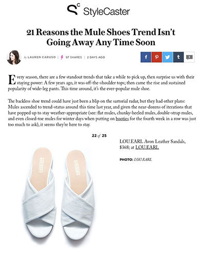 StyleCaster's article featuring the Avon Leather Sandals