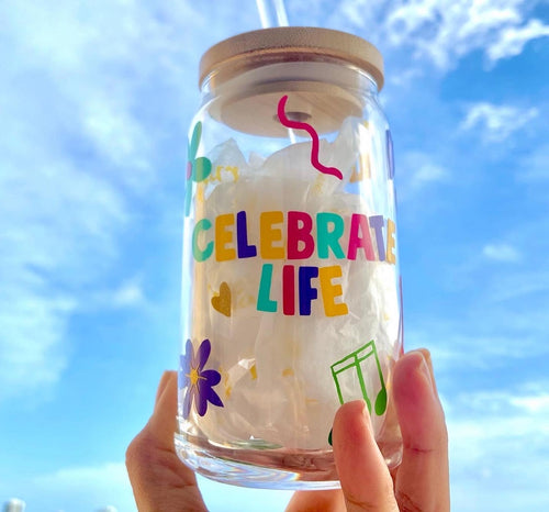 Lid + Straw ONLY  for beer can glasses – LETTERING BY RACHELLE