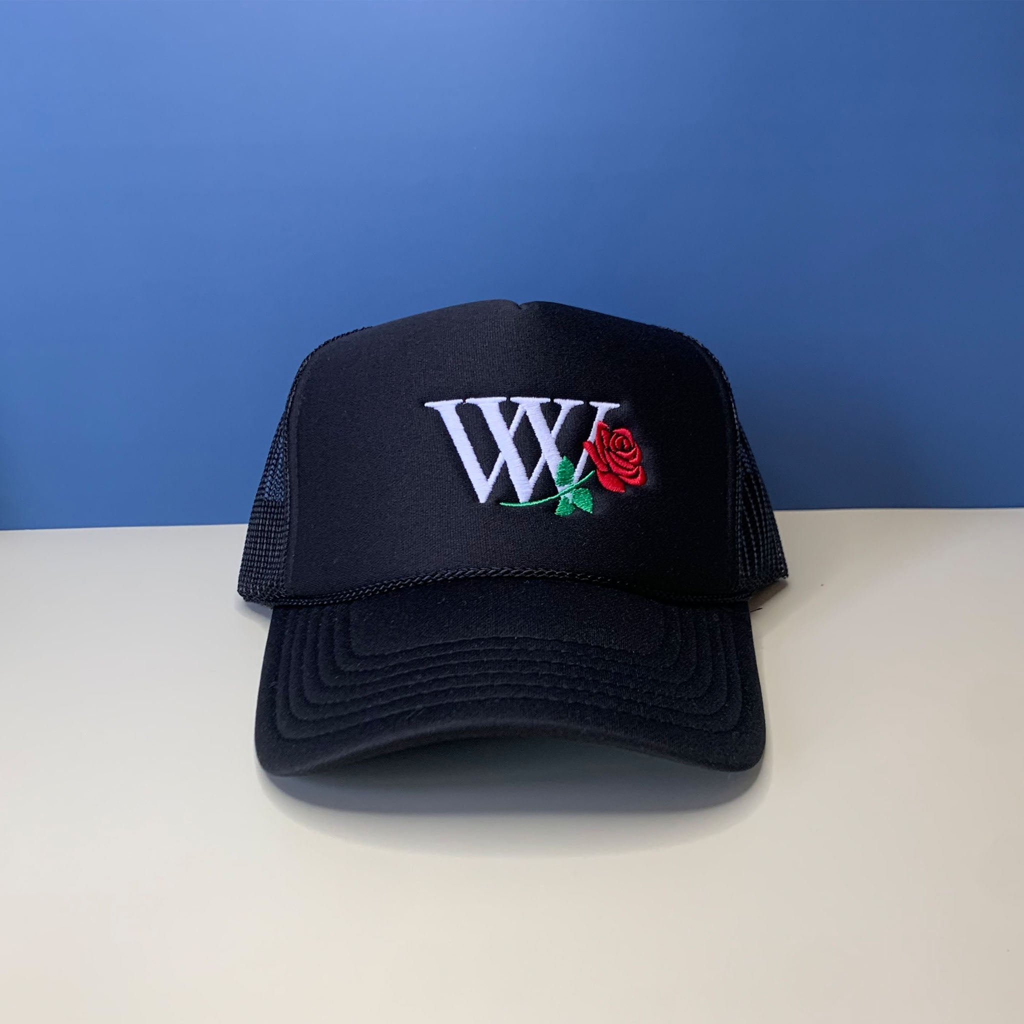 rose trucker hat