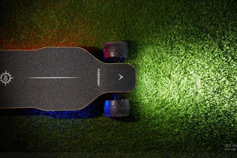 electric skateboard lights on grass