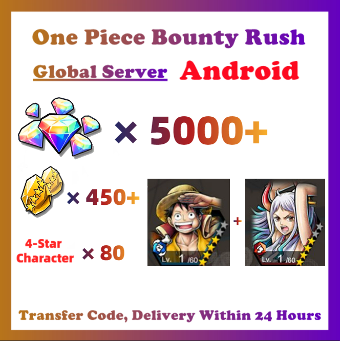 Global] One Piece Bounty Rush OPBR 5000+ Gems 450+ Gold Fragments With Luffy  + Yamato Starter Account For Android, Dokkan Battle Account Store