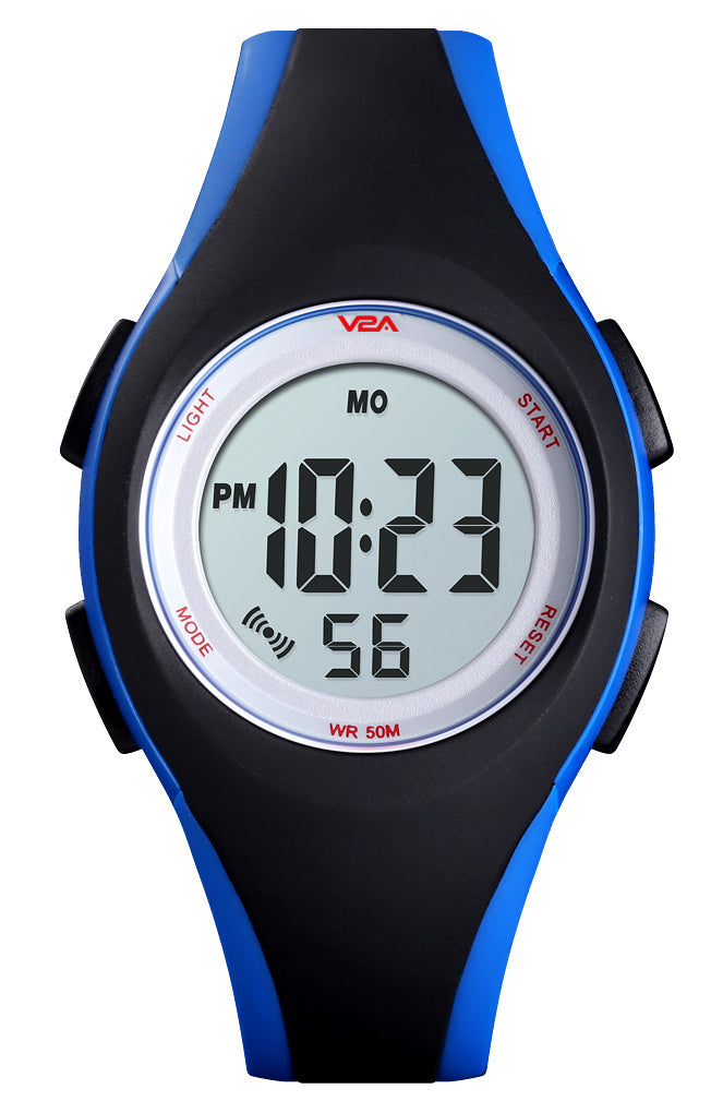 V2A 5ATM Waterproof Digital Kids Sports Watch with Luminous Alarm