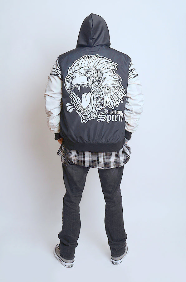 Fearless Lion BW Flight Jacket