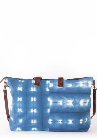 lovestitch blue tie dye bohemian weekender travel bag