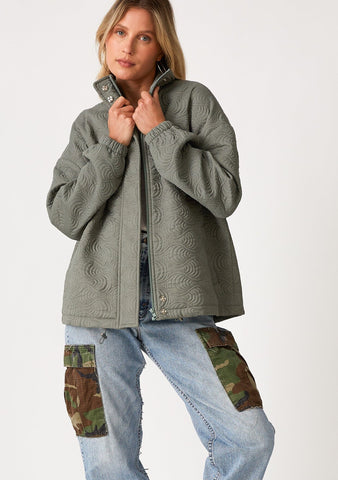 Lovestitch sage green quilted jacket