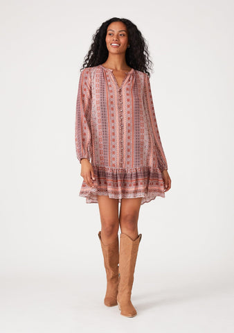 lovestitch bohemian printed mini dress