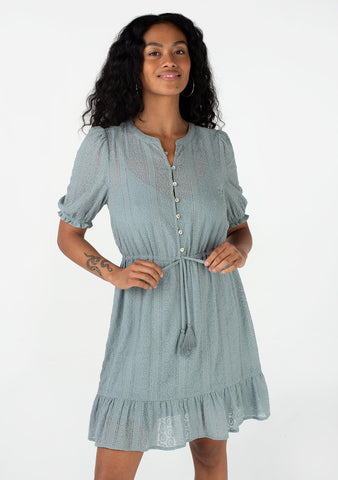 lovestitch pastel green eyelet mini dress